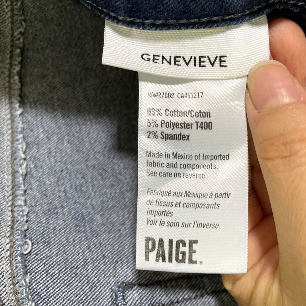 Paige Women's Genevieve High Waisted Flare Leg Jeans Size 32 Blue Dark Wash - Picture 8 of 9
